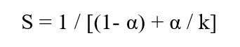 Illustration of speedup factor computation