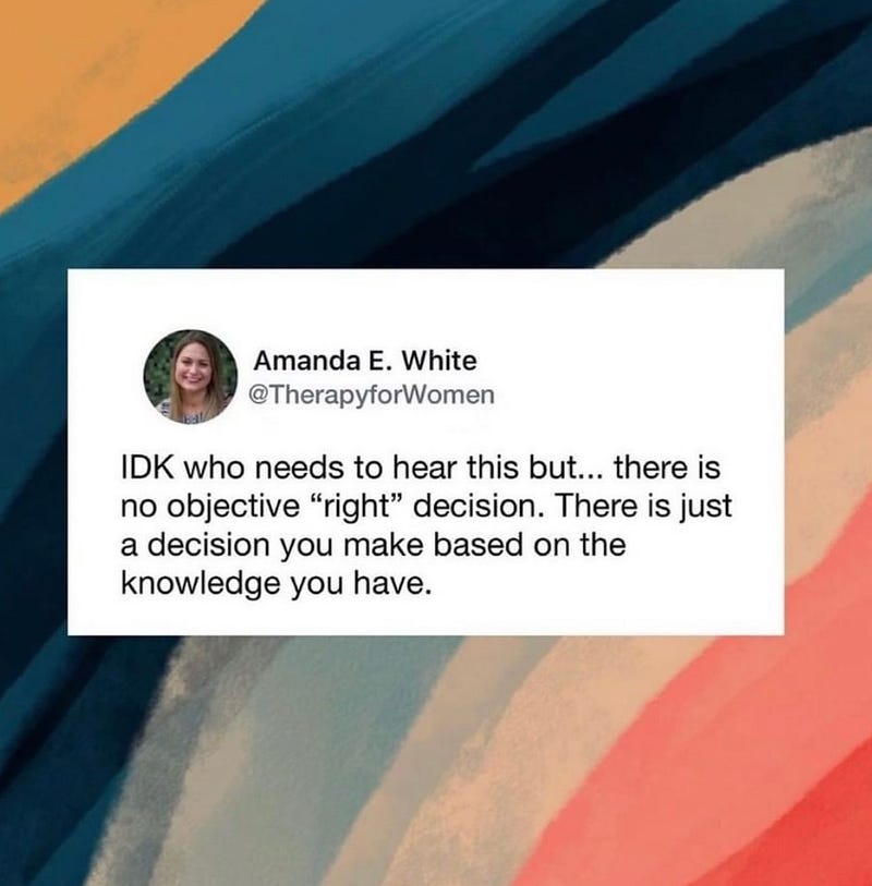 Inspirational quote on decision-making