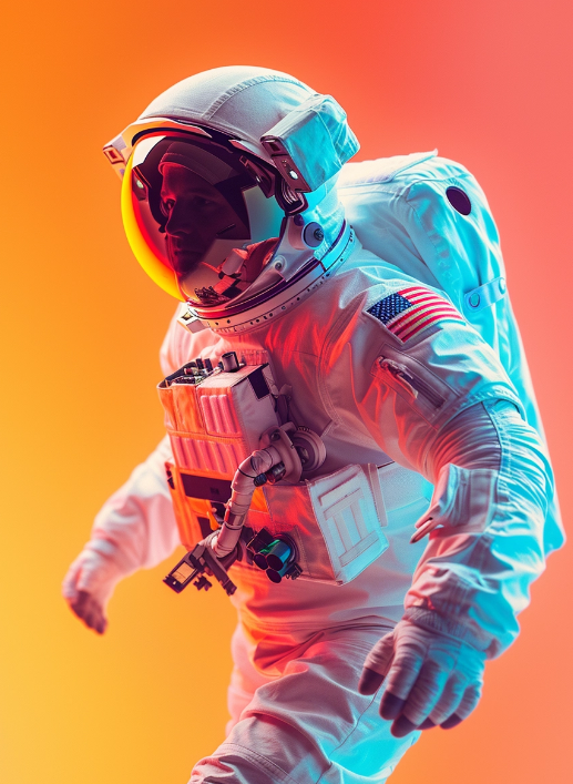 Striking portrait of an astronaut