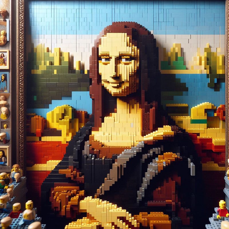 Lego artwork of Mona Lisa