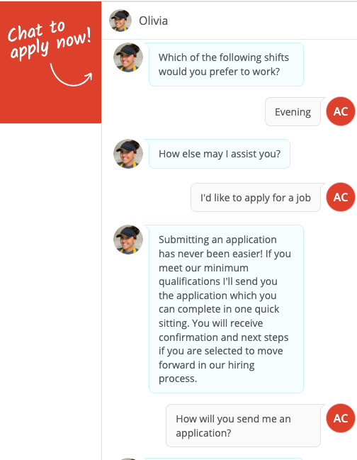 Confusing application experience with McDonald's chatbot