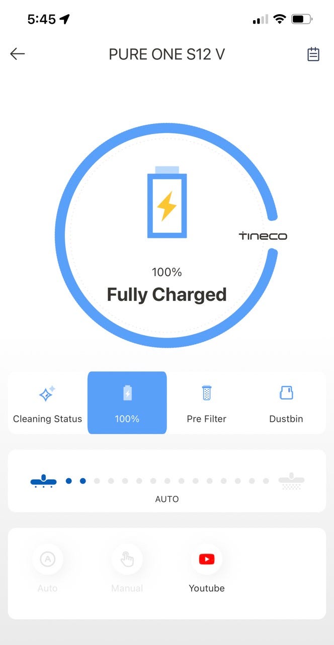 Tineco Application Screenshot