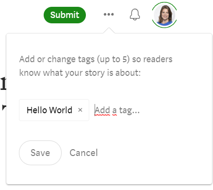 Adding tags to your Medium post