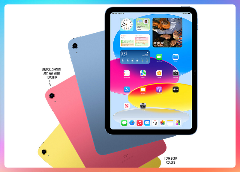 Modernized iPad design with uniform bezels