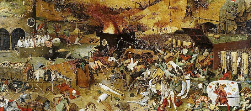 Artistic representation of the plague's devastation