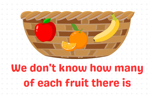 Apples, oranges, and bananas illustrated