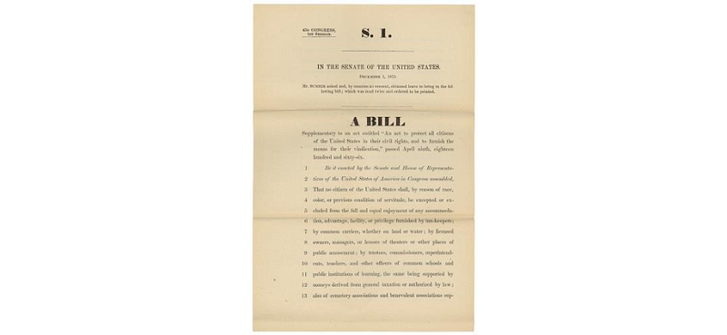 Sumner’s Civil Rights Bill from the 43rd Congress