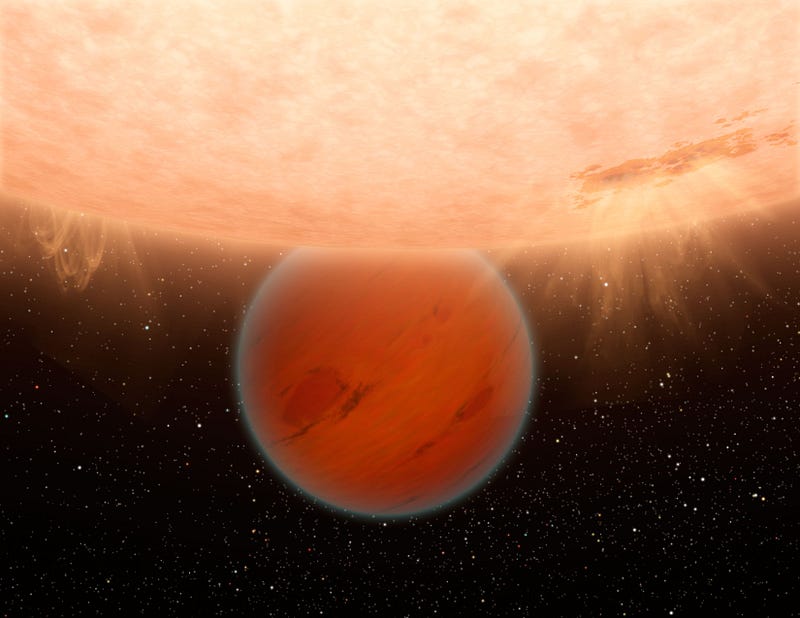 Artist illustration of GJ 436b, a unique Neptune-sized planet.