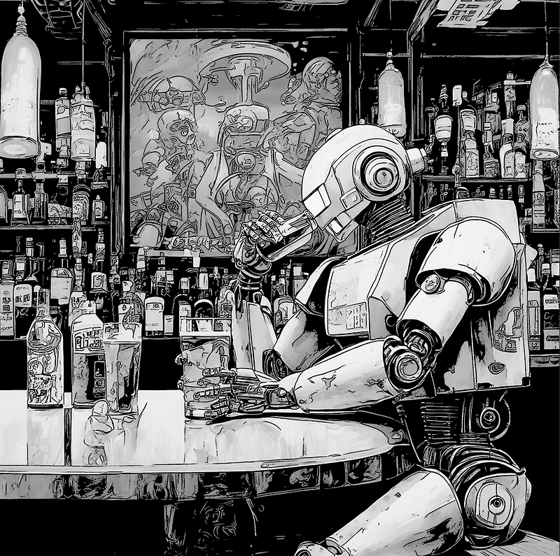 Illustration capturing the bar's atmosphere