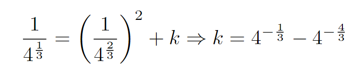 Substituting values into the parabolic function