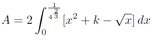 Integral expression for the shaded area