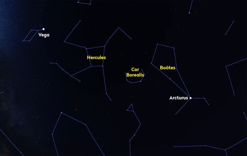 T Coronae Borealis in its crescent moon shape