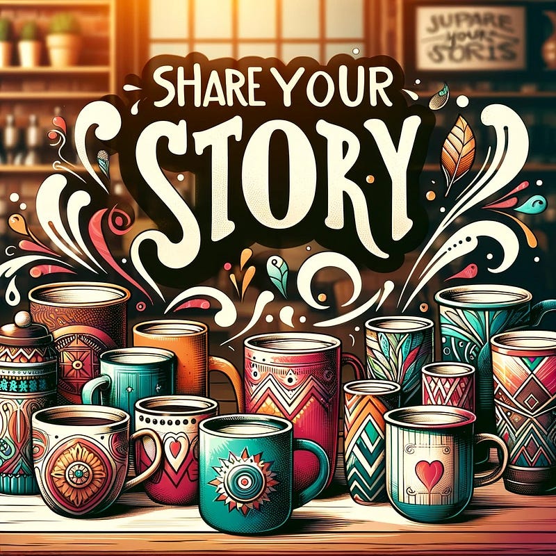 A vibrant collection of coffee mugs, each with its own story.