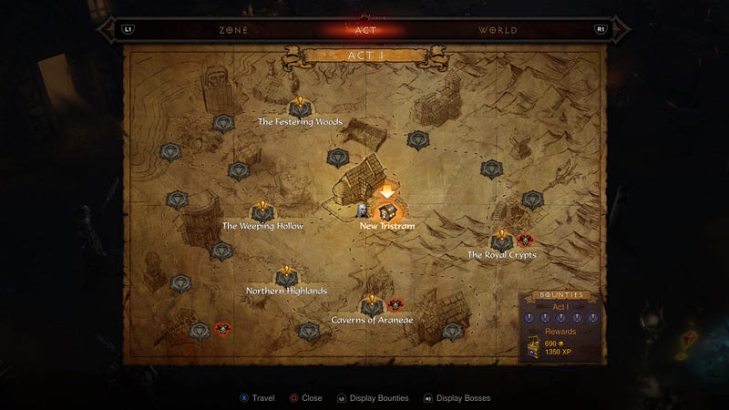 Fast transitions in Diablo III's gameplay