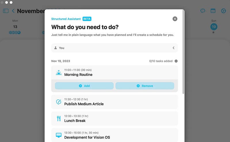 Structured App for Daily AI Planning