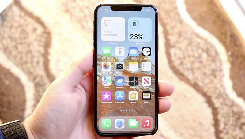 Close-up view of the iPhone XS