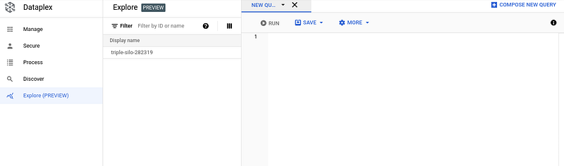 User Interface of Google Dataplex