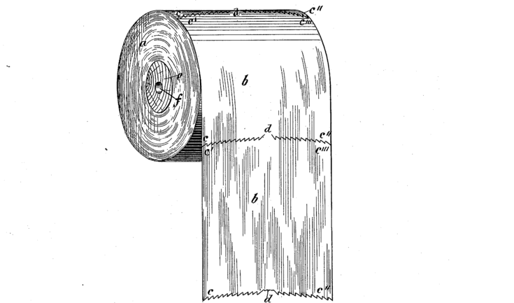 Patent illustration for toilet paper roll