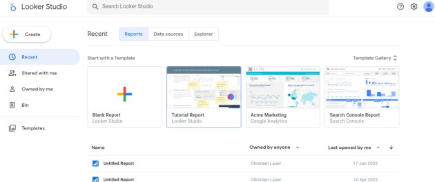 New Looker Studio User Interface
