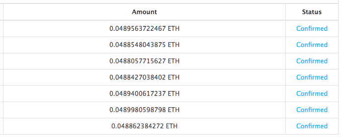 Ethereum mining payout details