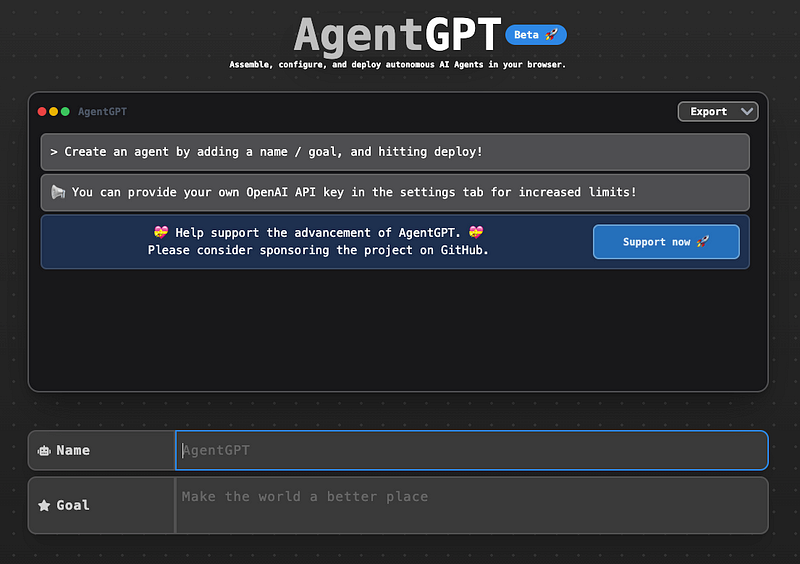 Screenshot of Auto-GPT interface