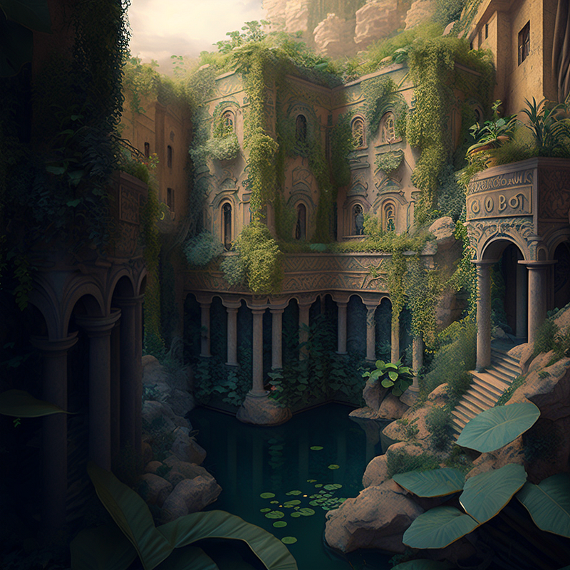 Artistic representation of the Hanging Gardens