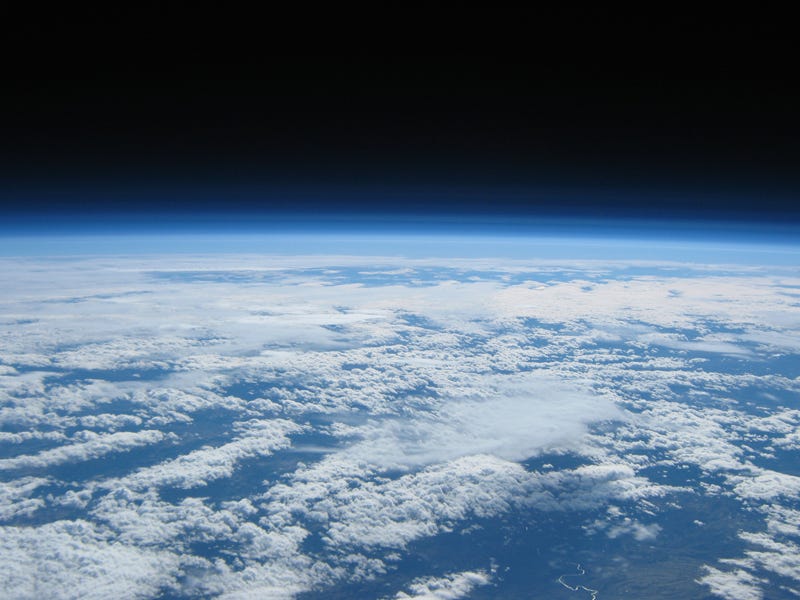 High-altitude balloon soaring in the stratosphere