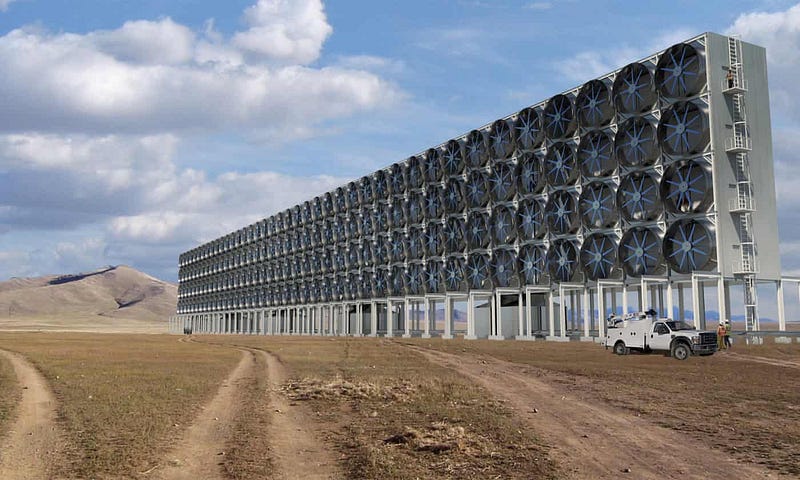 Artist's rendering of a carbon capture facility