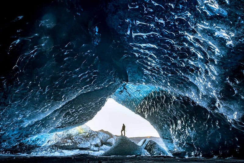 A breathtaking view of Vatnajökull's ice caves