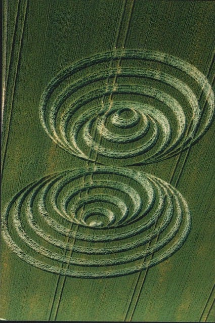 Artistic representation of crop circles