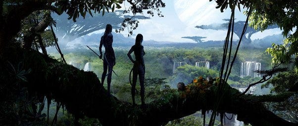 Depiction of Pandora's lush landscape