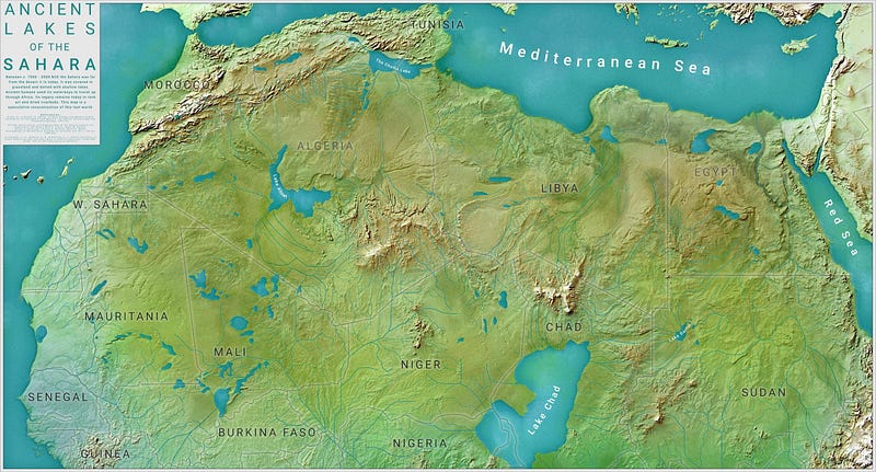 The lush landscape of the ancient Sahara