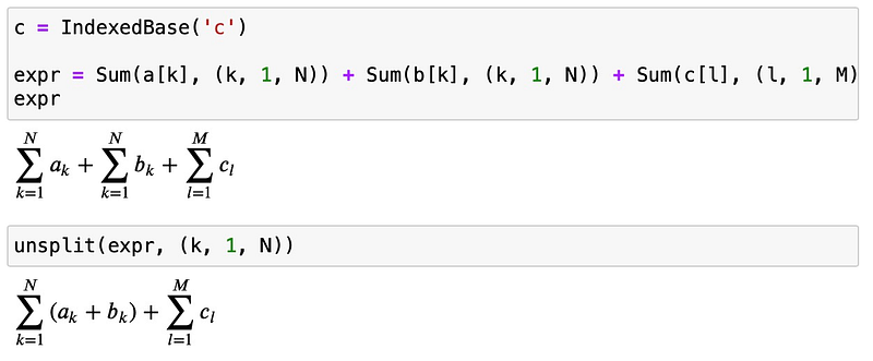 Result of merging sums