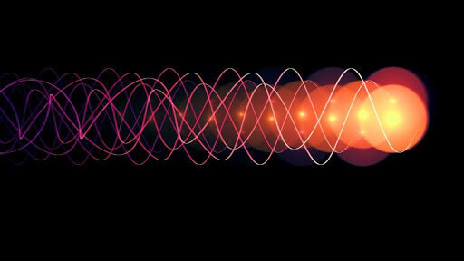 Conceptual illustration of photons moving towards each other.