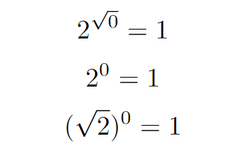 Evaluation of functions at x = 0