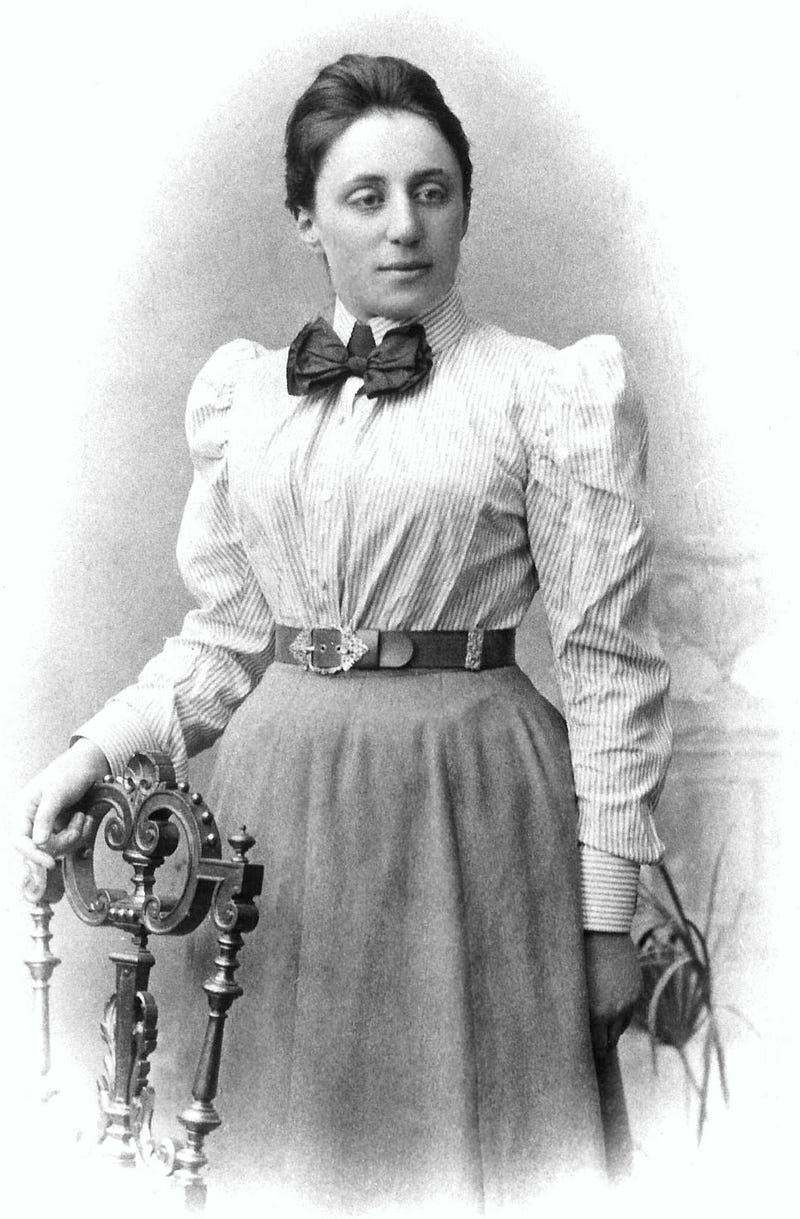 A historical photograph of Emmy Noether