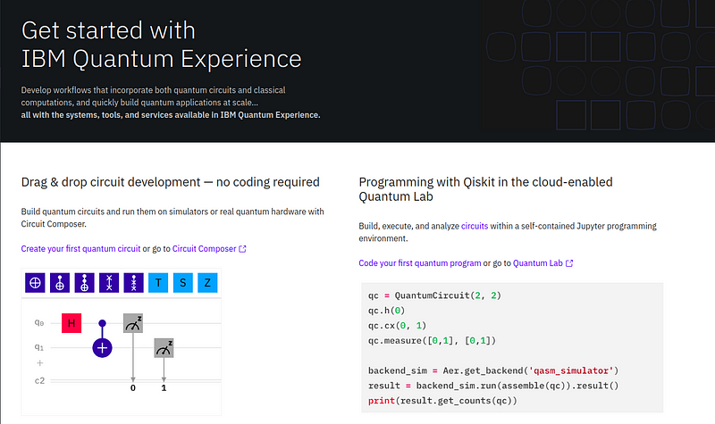 IBM Q Experience interface