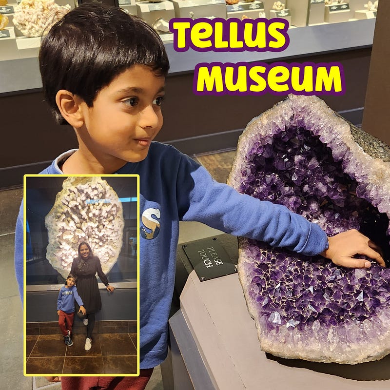 Author and son at Tellus Museum